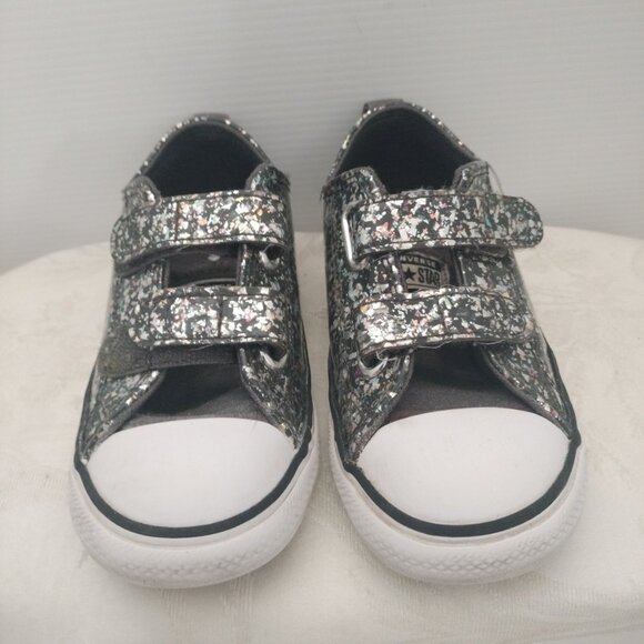 Converse CTAS 2V OX Black/Multi Toddler Girl's Sneakers - Asst Size 9 - Picture 1 of 9